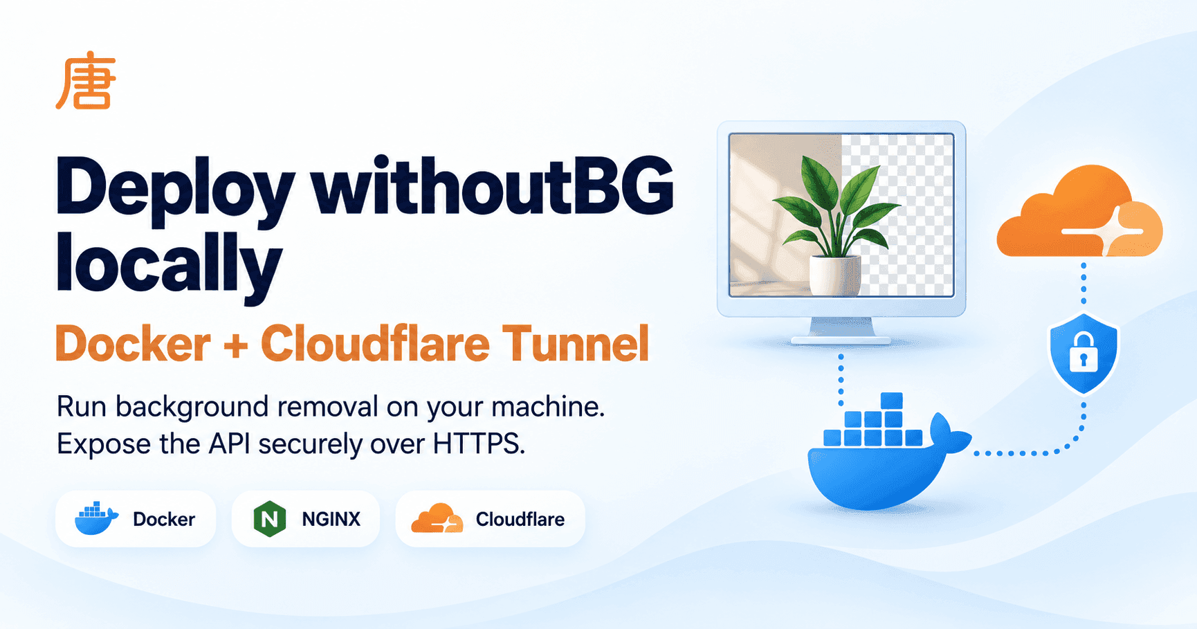 Deploy withoutBG locally with Docker and Cloudflare Tunnel
