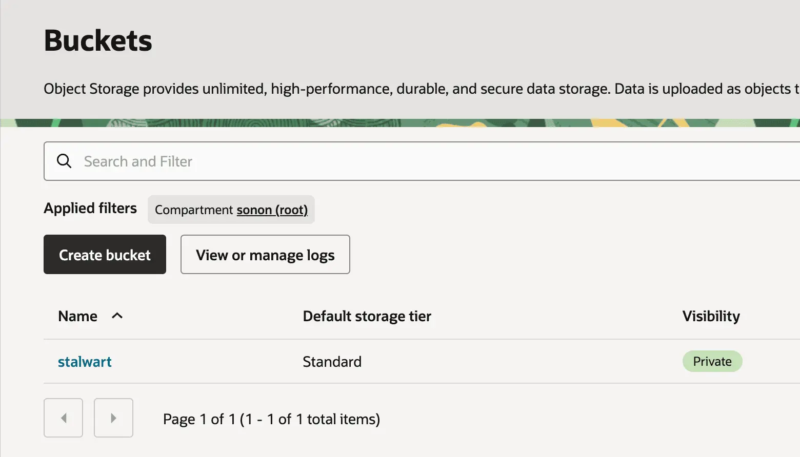 Oracle Cloud Object Storage