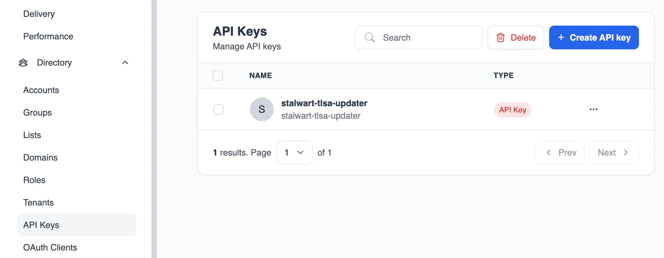 Stalwart API Key