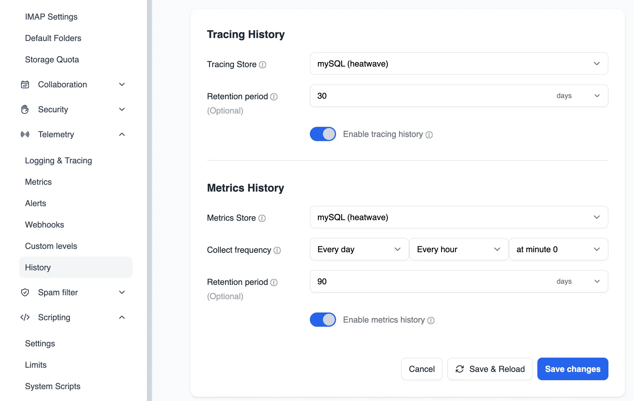 Stalwart Tracing History